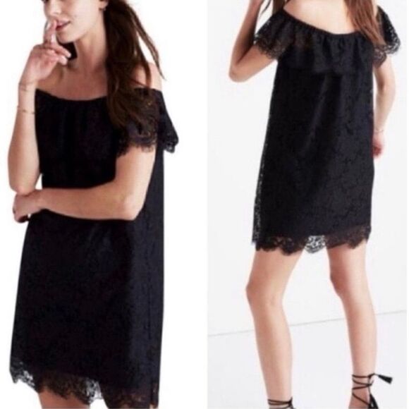 Madewell Dusklace Off The Shoulder Dress Size 12 - Picture 1 of 7